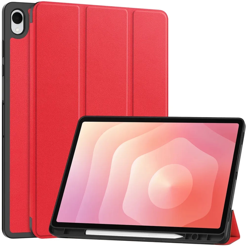 Etui z klapką Bizon Case Tab Lizard do Galaxy Tab S12 Plus, czerwone