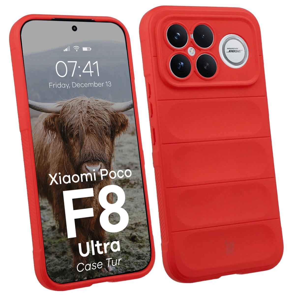 Pancerne etui Bizon Case Tur do Xiaomi POCO F8 Ultra, czerwone