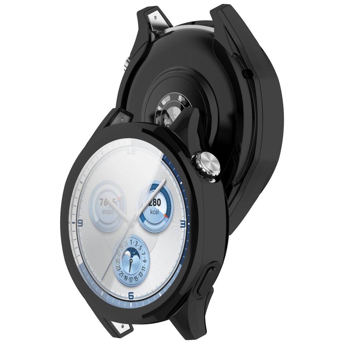 Image of Etui z osłoną ekranu Bizon Case Watch Felipe do Huawei Watch GT 5 46 mm, czarne
