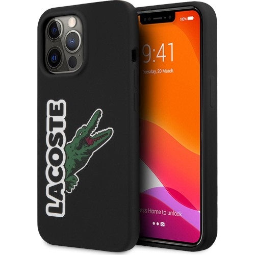 Image of Etui Lacoste Hardcase Silicone Head Crocodile do iPhone 13 Pro Max, czarne