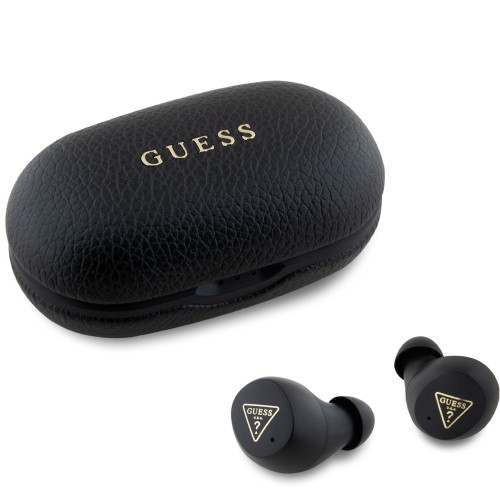 Image of Bezprzewodowe słuchawki douszne Guess Capsule Printed Logo Bluetooth TWS, czarne