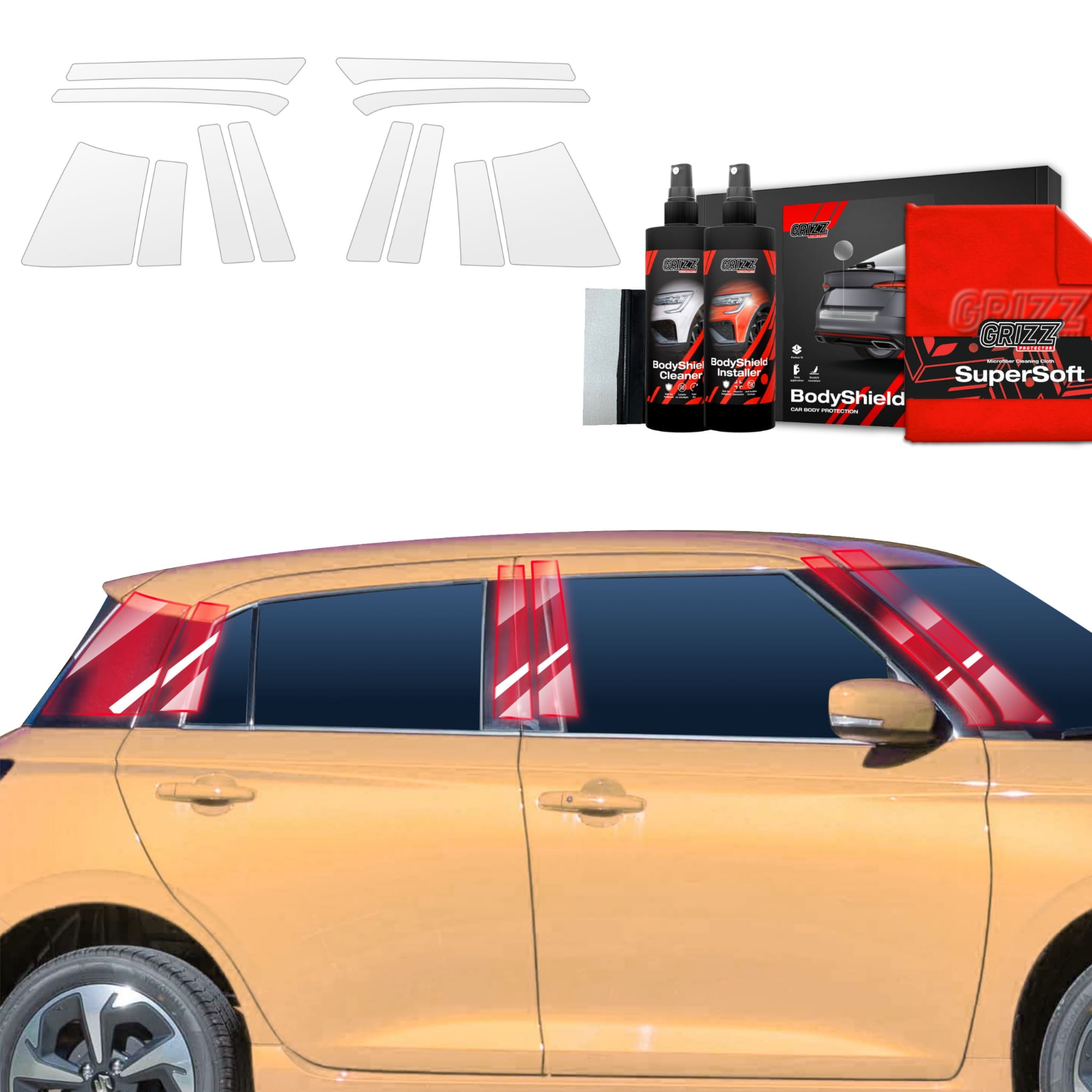 12w1 Folia ochronna Grizz Protector na słupki do Suzuki Swift (2024-2026)