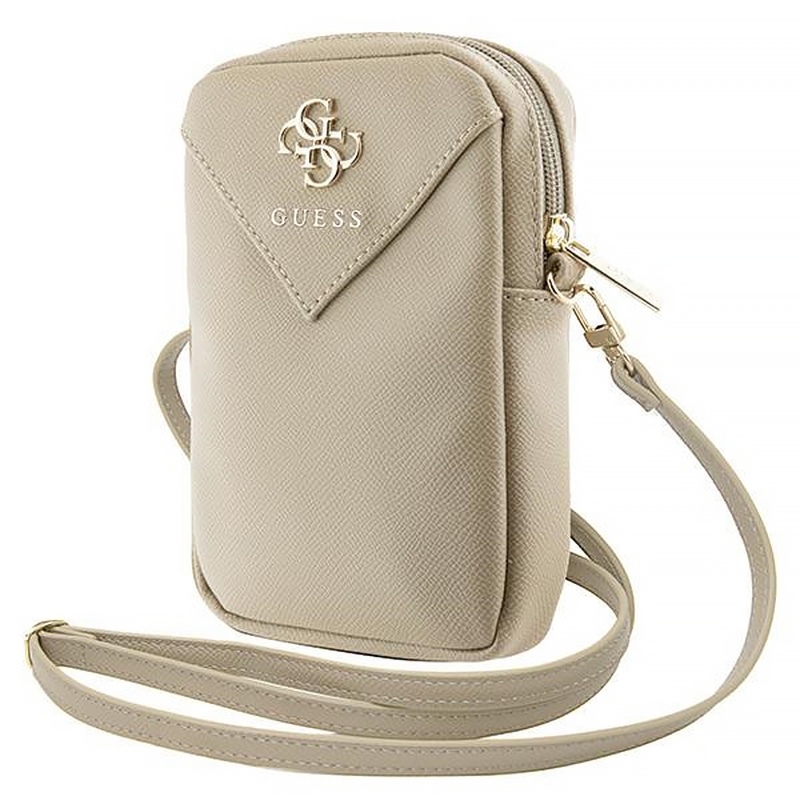 Torebka uniwersalna na telefon Guess 18,5 x 13 cm, ciemnobeżowa