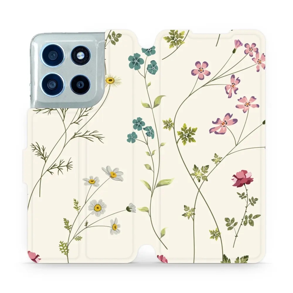Etui z klapką do Motorola Moto G56 5G, Mobiwear Book, polne kwiaty