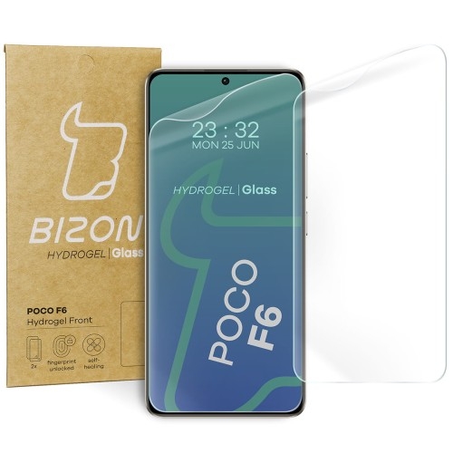 Image of Folia hydrożelowa na ekran Bizon Glass Hydrogel Front do Xiaomi Poco F6, 2 sztuki