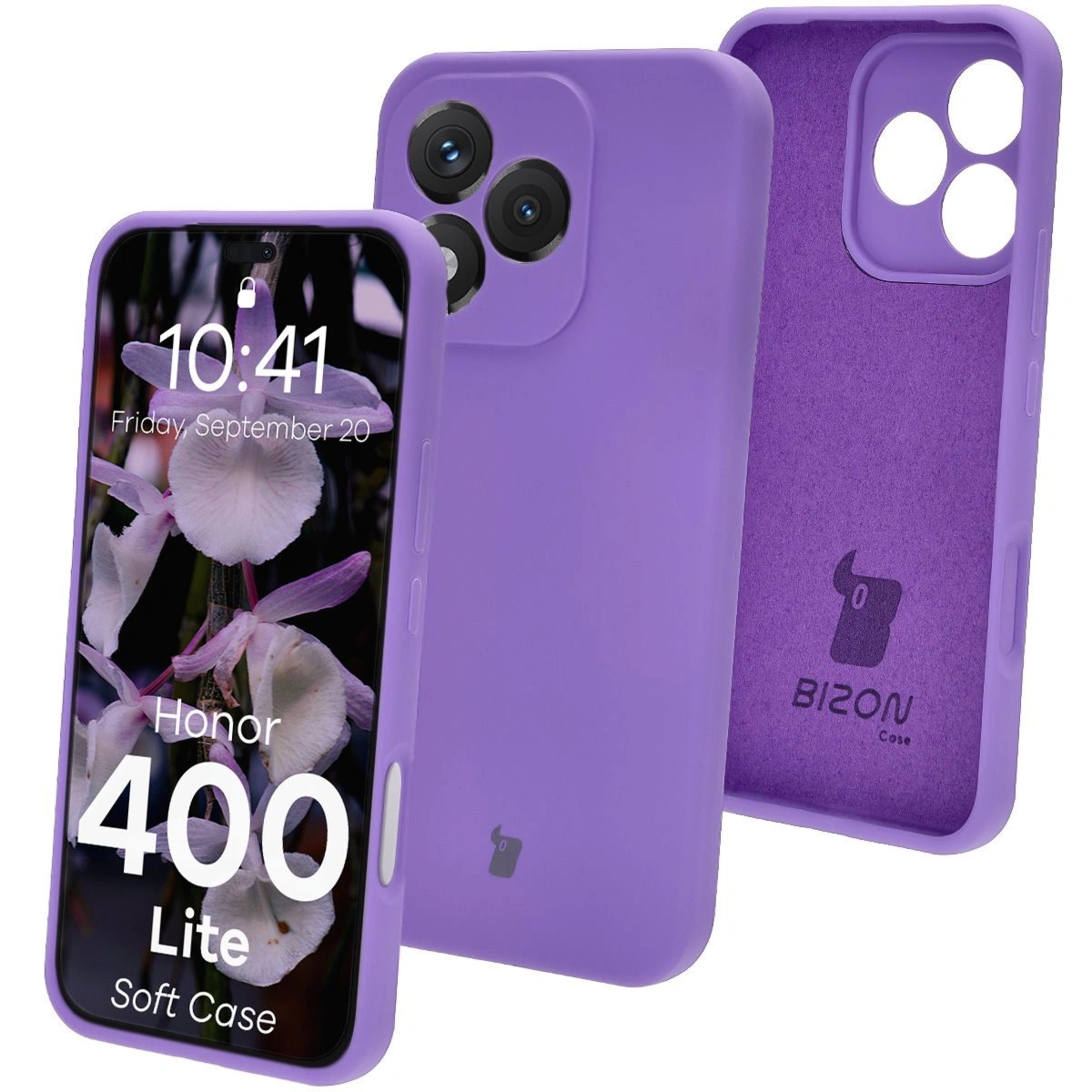 Silikonowe etui Bizon Soft Case do Honor 400 Lite, fioletowe