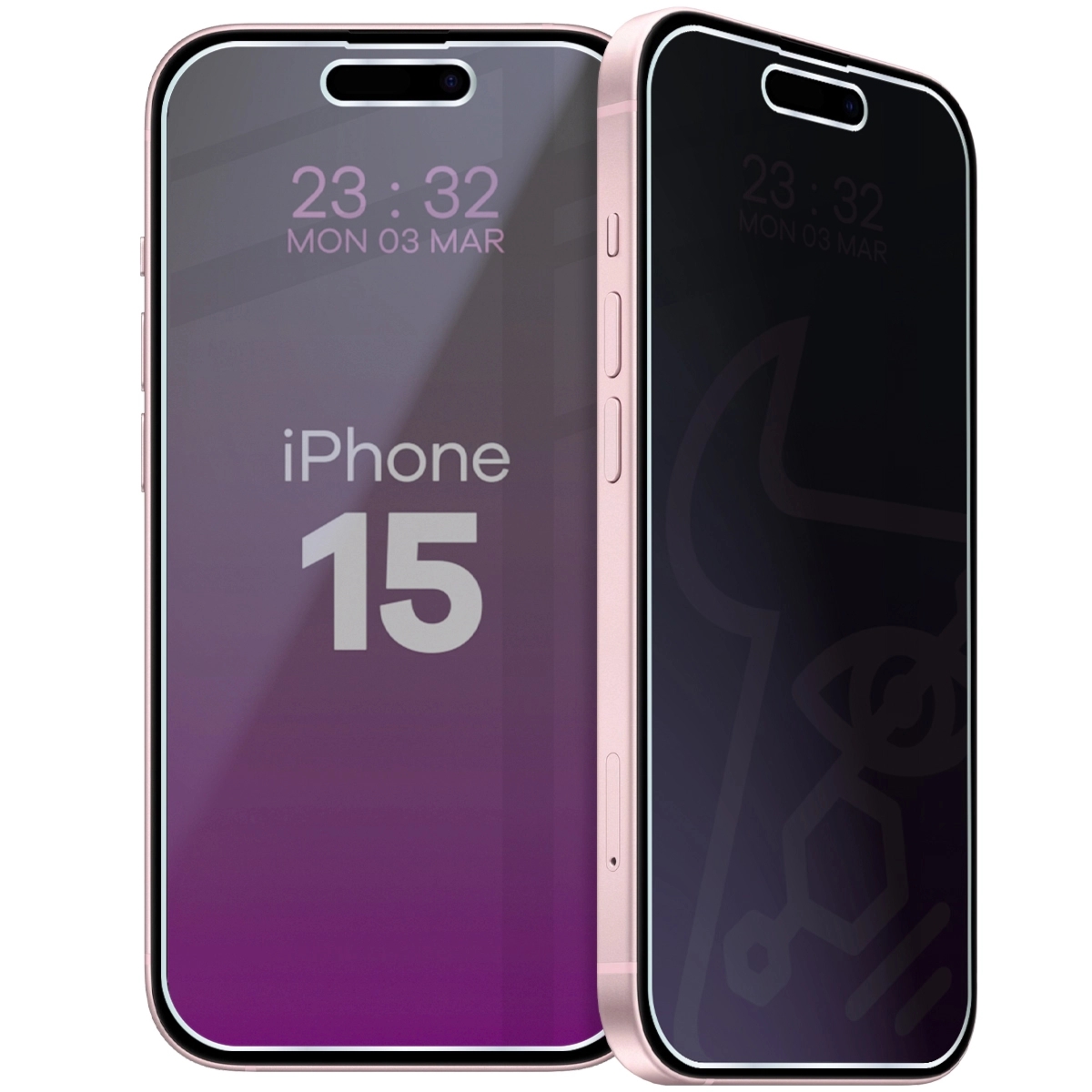 Prywatyzujące szkło hybrydowe Bizon Hybrid Shadow do iPhone 15, matowe