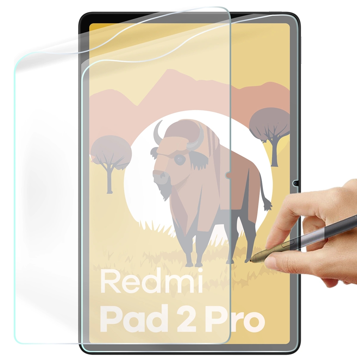 Folia imitująca papier Bizon Film Tab Papirus Duo do Xiaomi Redmi Pad 2 Pro , 2 sztuki