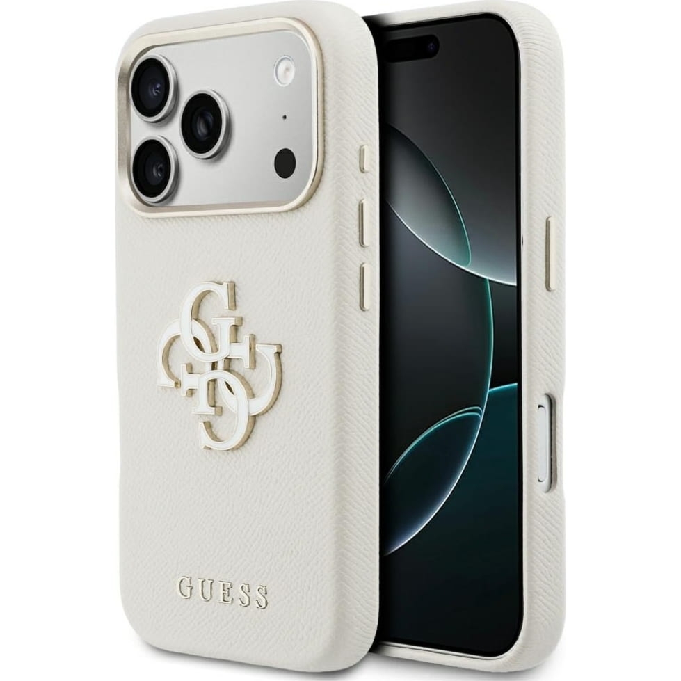 Etui Guess Hardcase FW Resin Logo do iPhone 17 Pro Max, beżowe
