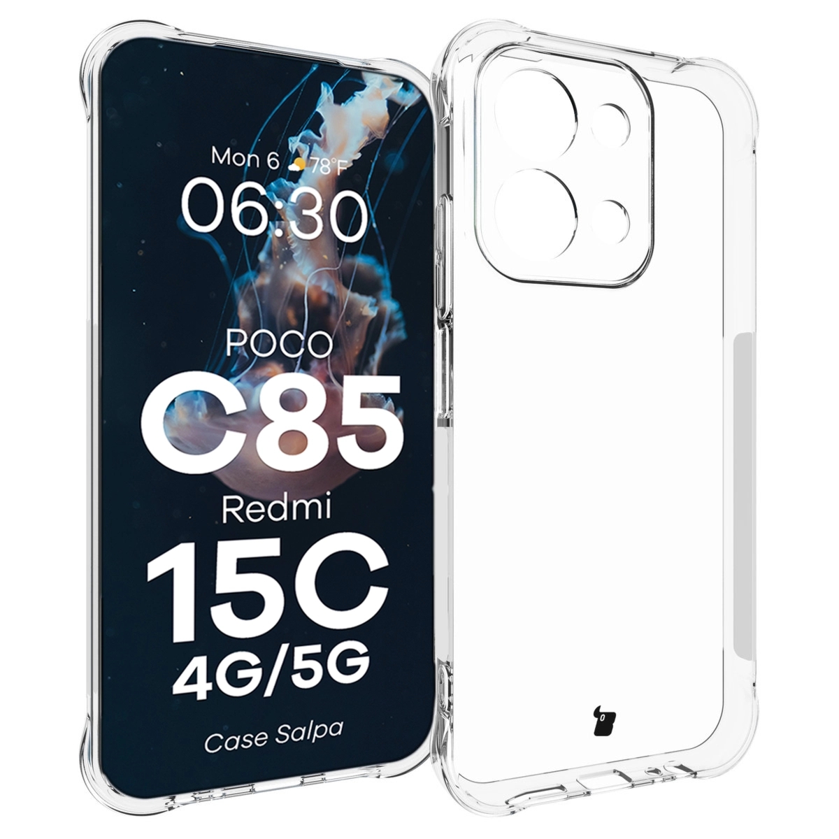Elastyczne etui Bizon Case Salpa do Xiaomi Redmi 15C 4G/5G / POCO C85 4G, przezroczyste