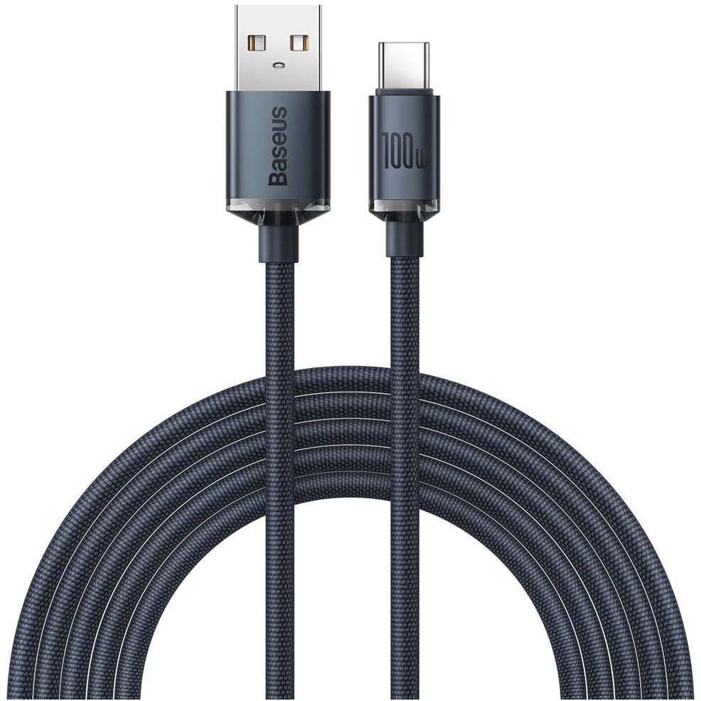 Image of OUTLET: Kabel Baseus Crystal Shine 100W 5A 480Mbps USB-A do USB-C 2m, czarny
