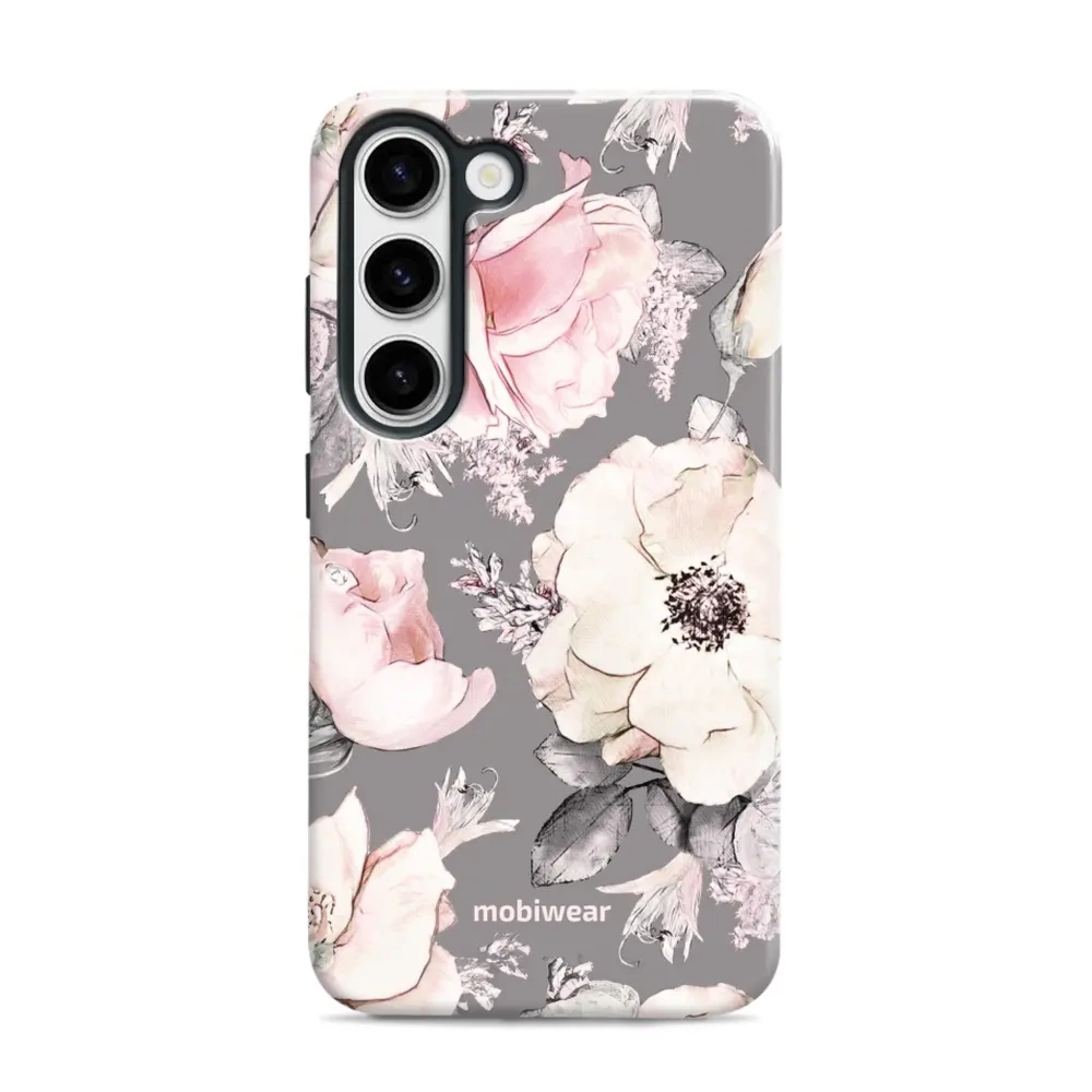 Etui ochronne do Galaxy S23, Mobiwear Elite Pro, różowo-kwieciste