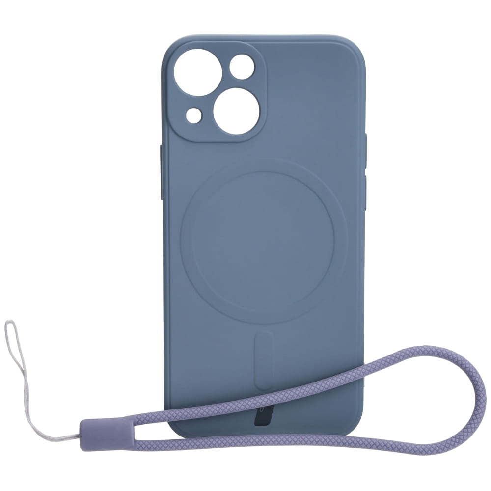 Image of Etui Bizon Case Silicone Magnetic Sq do iPhone 13 Mini, szare