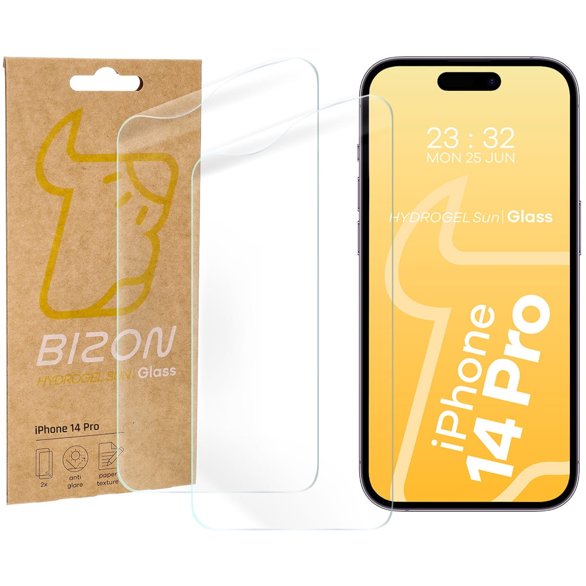 Folia matowa Bizon Film Sun Duo do iPhone 14 Pro, 2 sztuki