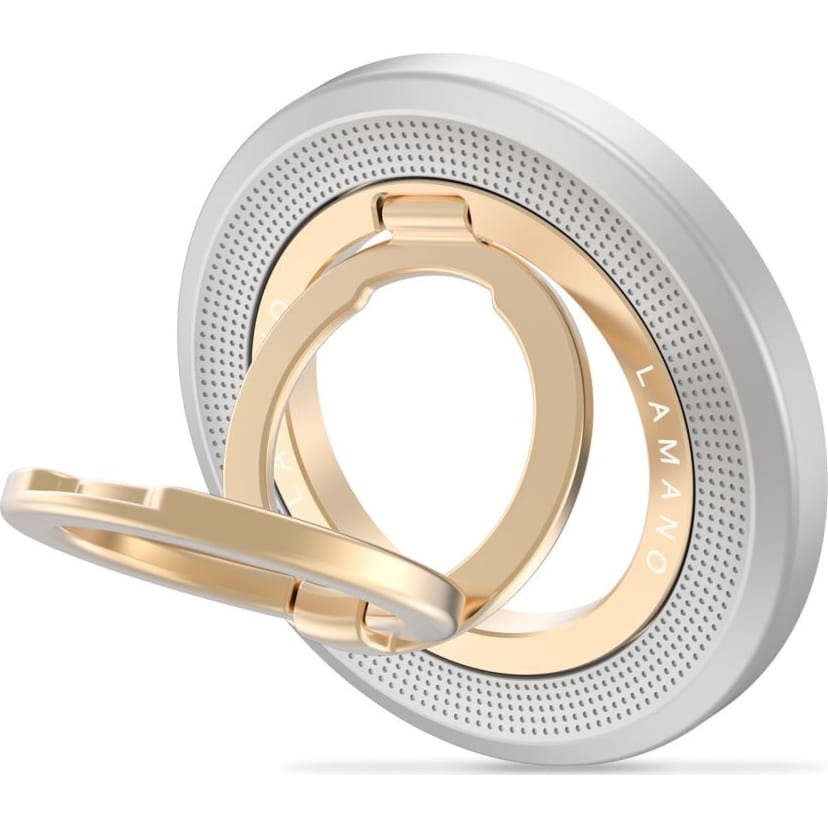 Magnetyczny uchwyt na telefon / na palec / stojak Tech Protect Lamano MMR700 MagSafe Phone Ring, szaro-złoty