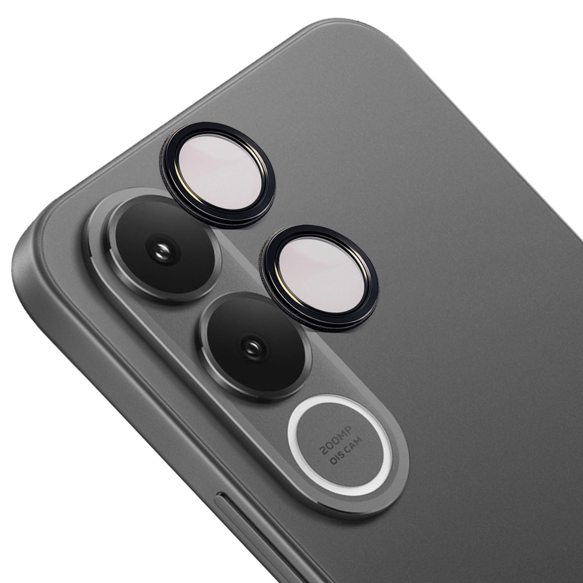 Szkło na aparat Bizon Glass Snap Lens do Vivo V70 FE 5G, 1 zestaw, czarna ramka