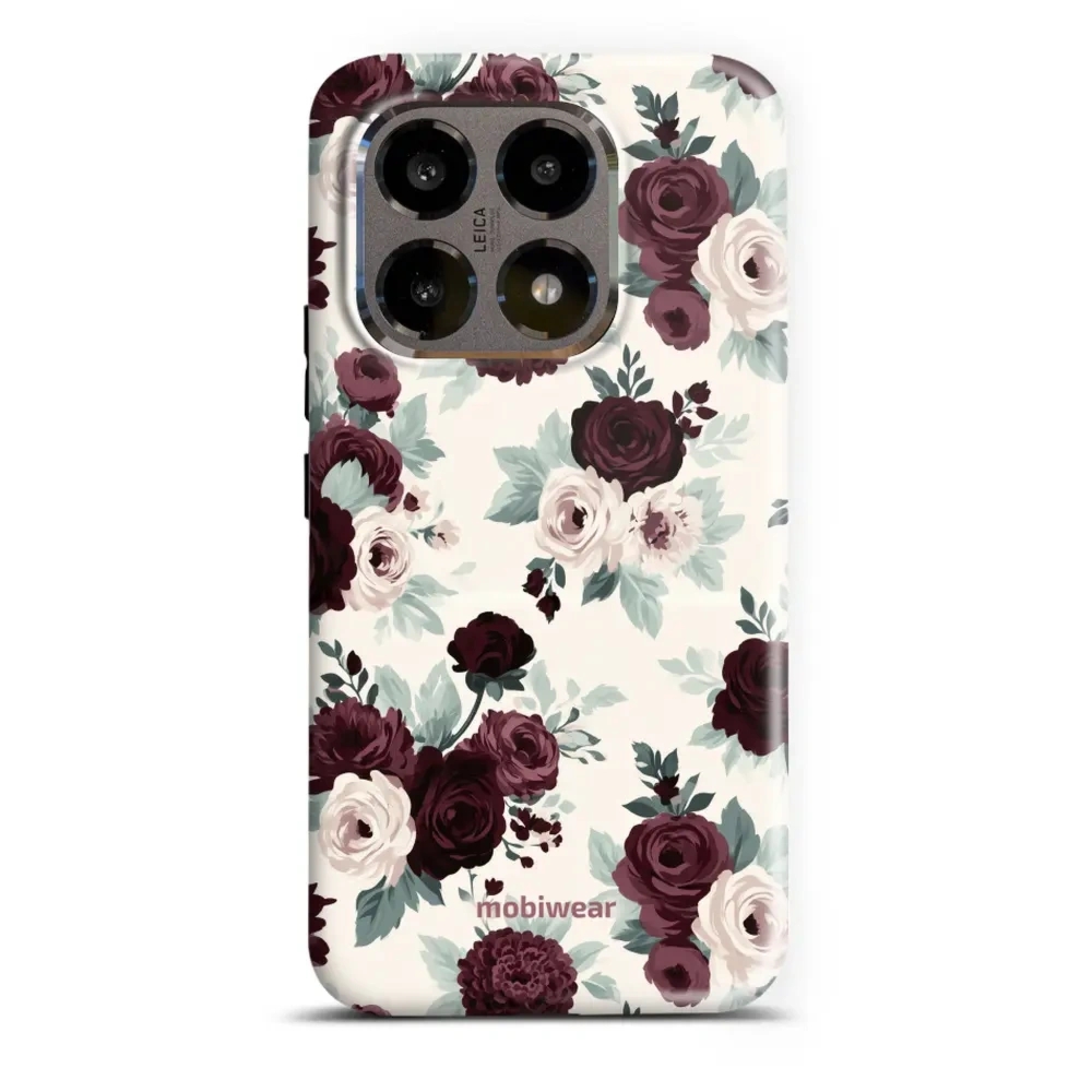 Etui ochronne do Xiaomi 15T, Mobiwear Elite Pro, róże z szałwią na kremie
