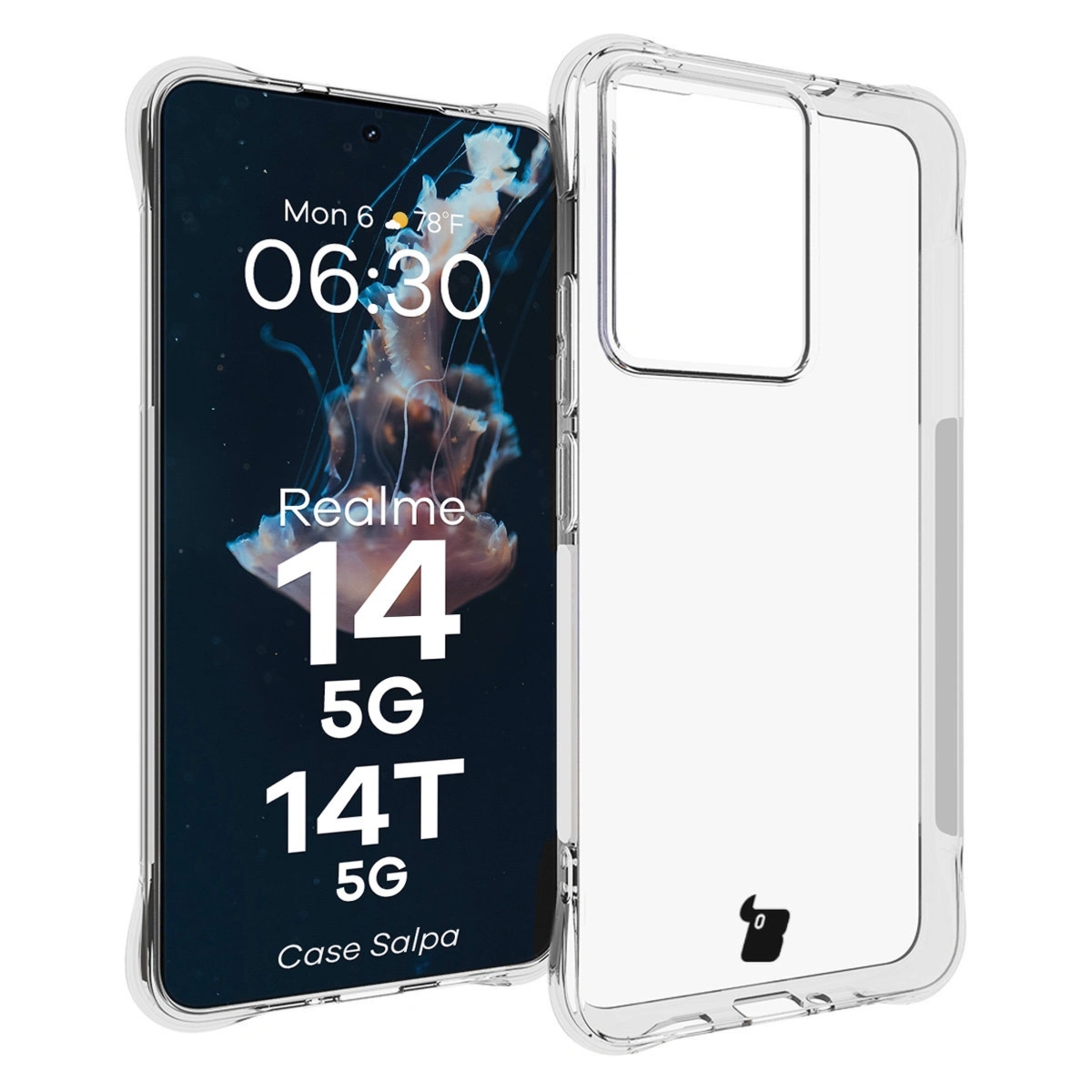 Elastyczne etui Bizon Case Salpa do Realme 14 5G / 14T 5G, przezroczyste