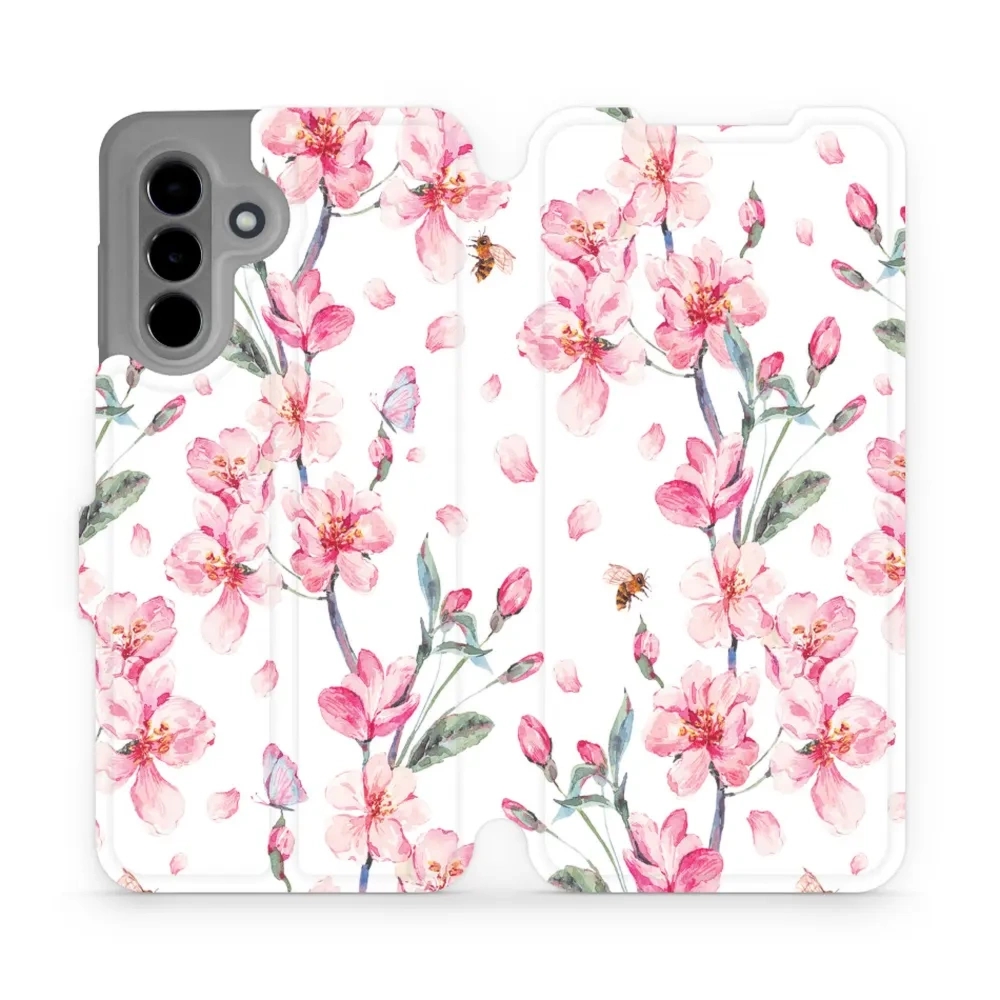 Etui z klapką do Galaxy A36 5G, Mobiwear Book, różowa wiosna