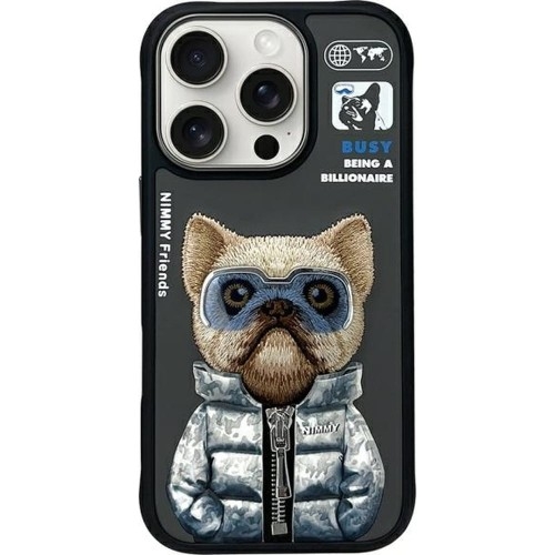 Image of Etui Nimmy Cool&Cute 2.0 Dog do iPhone 16 Pro Max, czarne z pieskiem