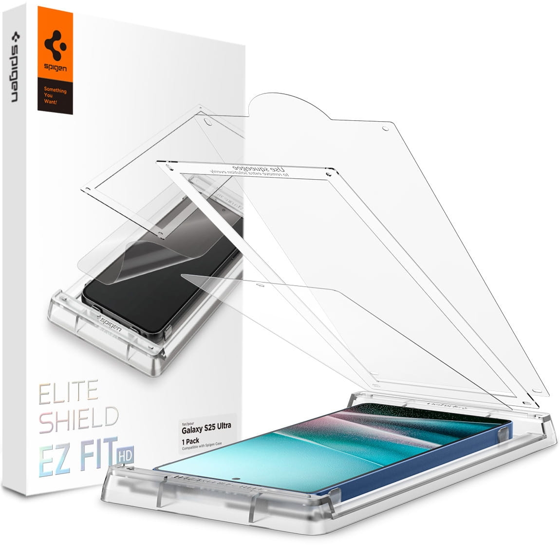 Image of Folia + Aplikator Spigen Elite Shield EZ Fit 1-Pack do Galaxy S25 Ultra