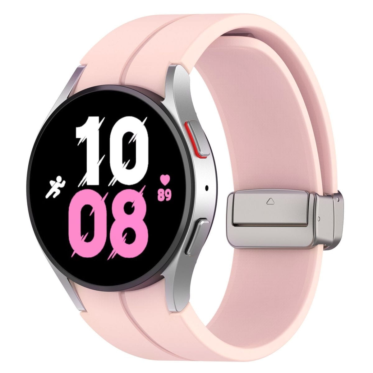 Silikonowy pasek Bizon Strap Watch Silicone L do Galaxy Watch FE/7/6/6 Classic/5/5 Pro/4/4 Classic, jasnoróżowy