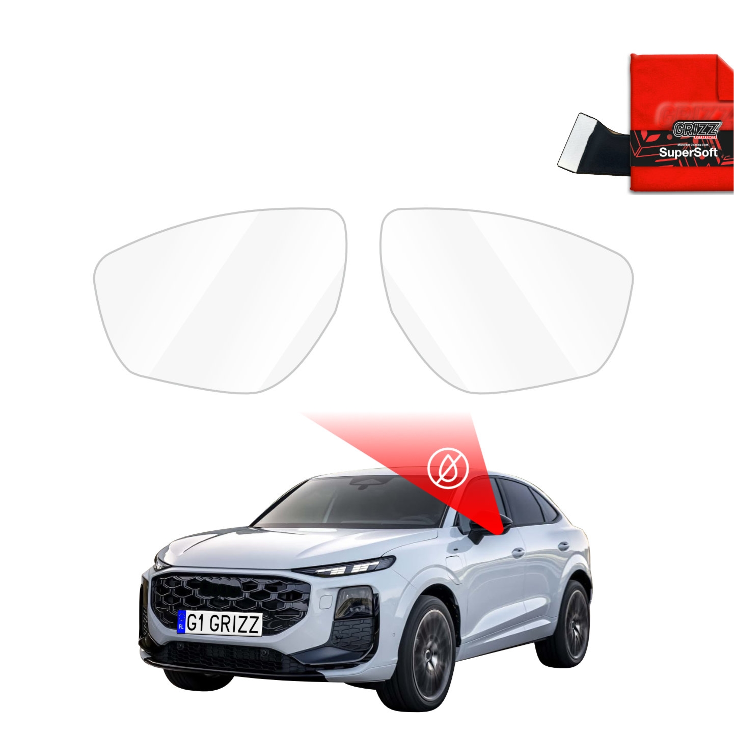 Folia przeciwdeszczowa Grizz Protector na lusterka do Audi Q3 Sportback (2025-2026)
