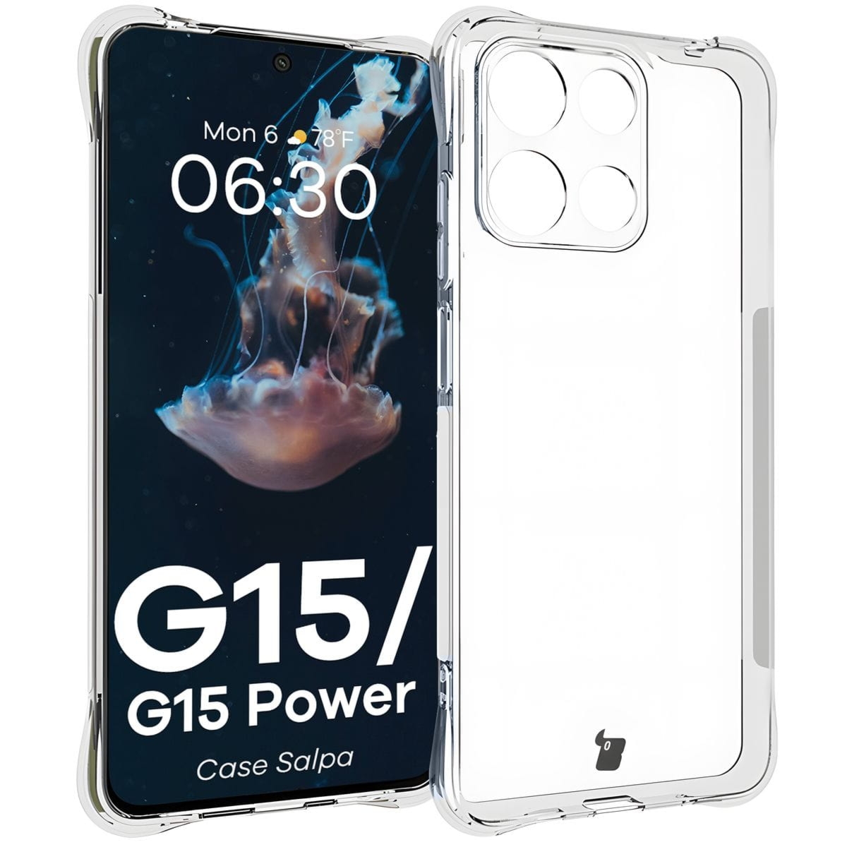 Elastyczne etui Bizon Case Salpa do Motorola Moto G17 / G17 Power / G15 / G15 Power, przezroczyste