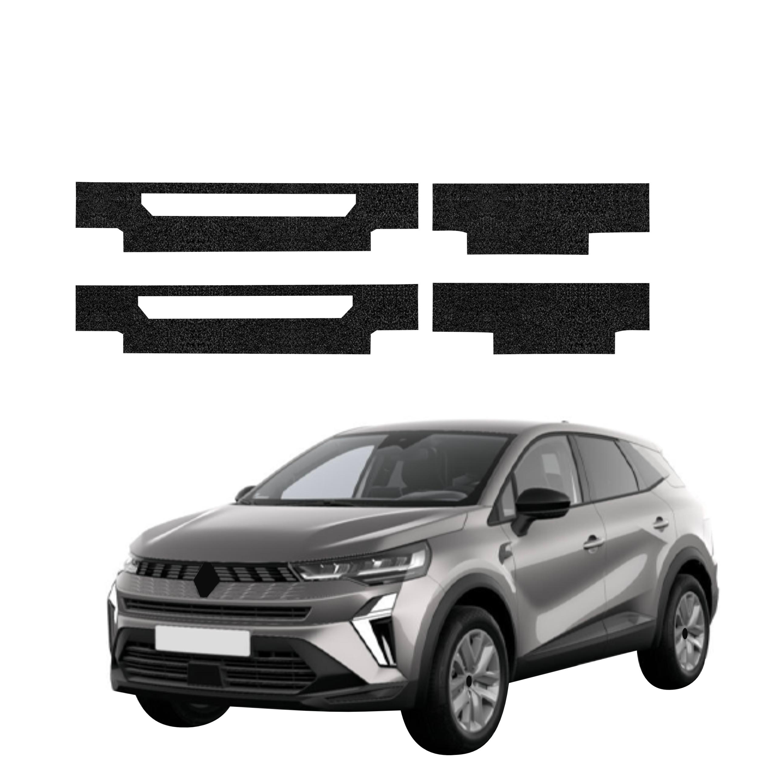 4w1 Czarna powłoka techniczna Grizz Protector na całe progi Renault Captur (2024-2026)