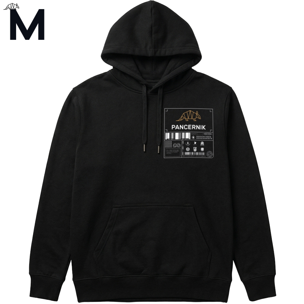 Bluza z kapturem, hoodie Pancernik Sign (nie ma lekko), czarna M