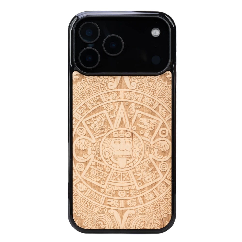Drewniane etui do iPhone 17 Pro Max, Bewood Kalendarz Aztecki Aniegre