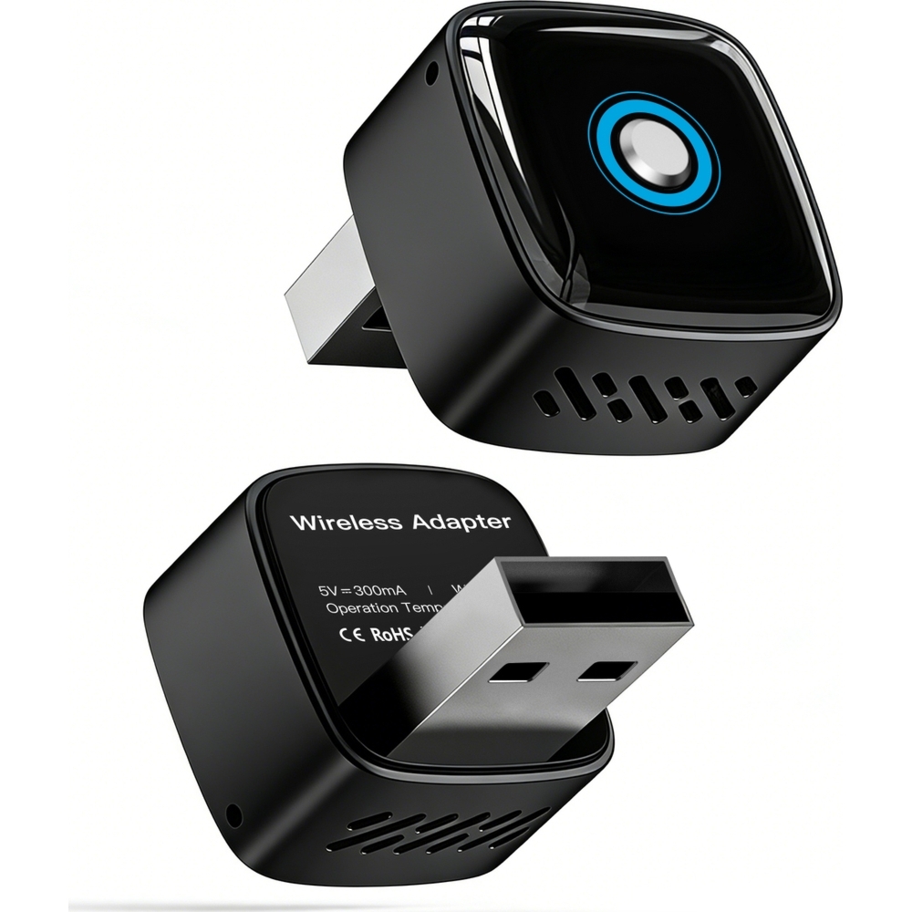 Bezprzewodowy adapter CarPlay / Android Auto, XENSO B5 USB-A + USB-C, przełączanie między urządzeniami