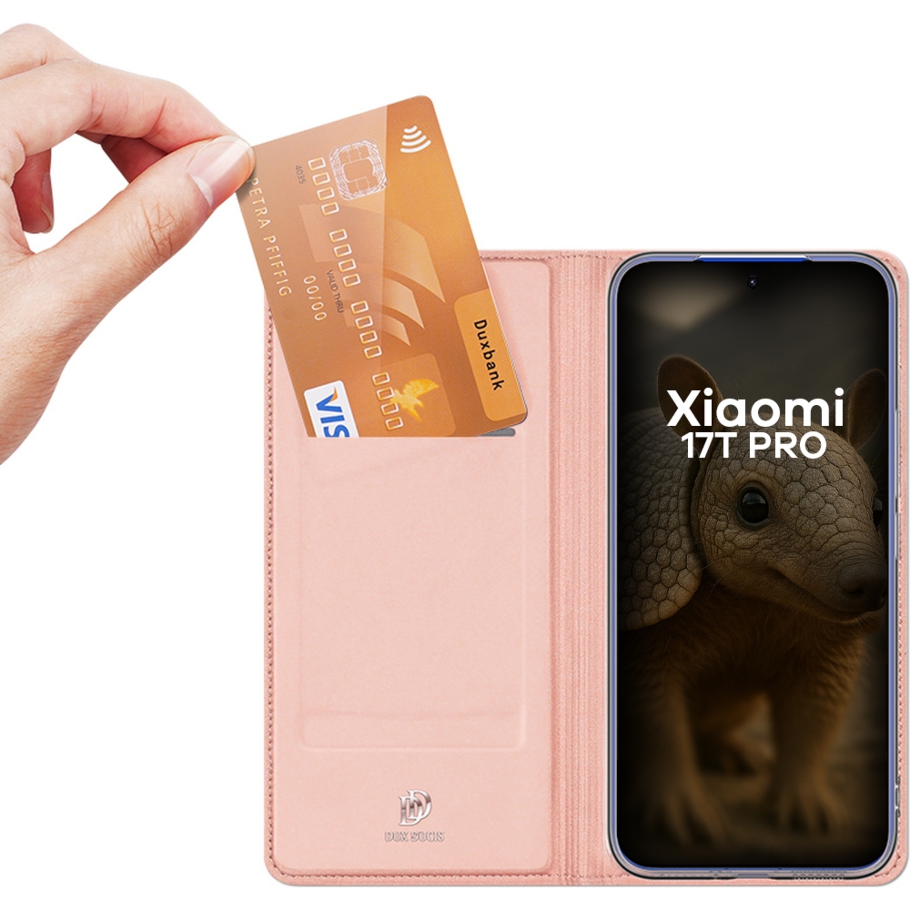 Etui z klapką Dux Ducis Skin Pro do Xiaomi 17T Pro, różowe