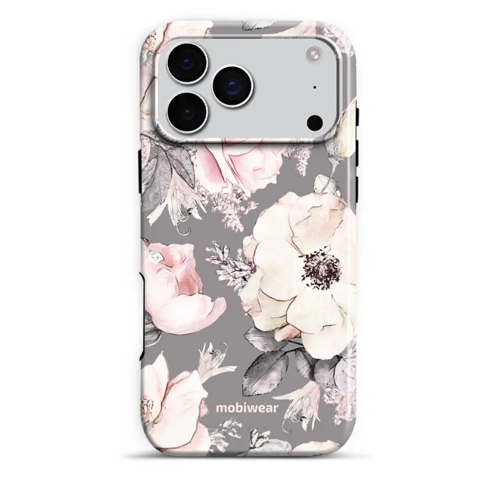 Etui ochronne do iPhone 17 Pro Max, Mobiwear Elite Pro, różowo-kwieciste