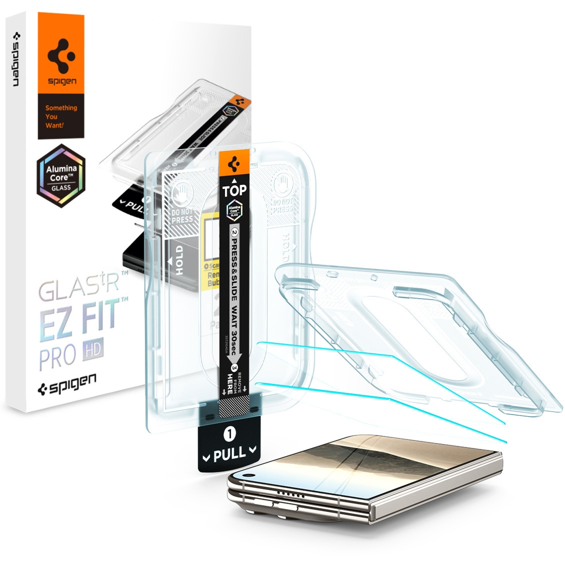 Szkło do etui + Aplikator Spigen Glas.tR EZ Fit Pro 2-Pack (AC) do iPhone Duo