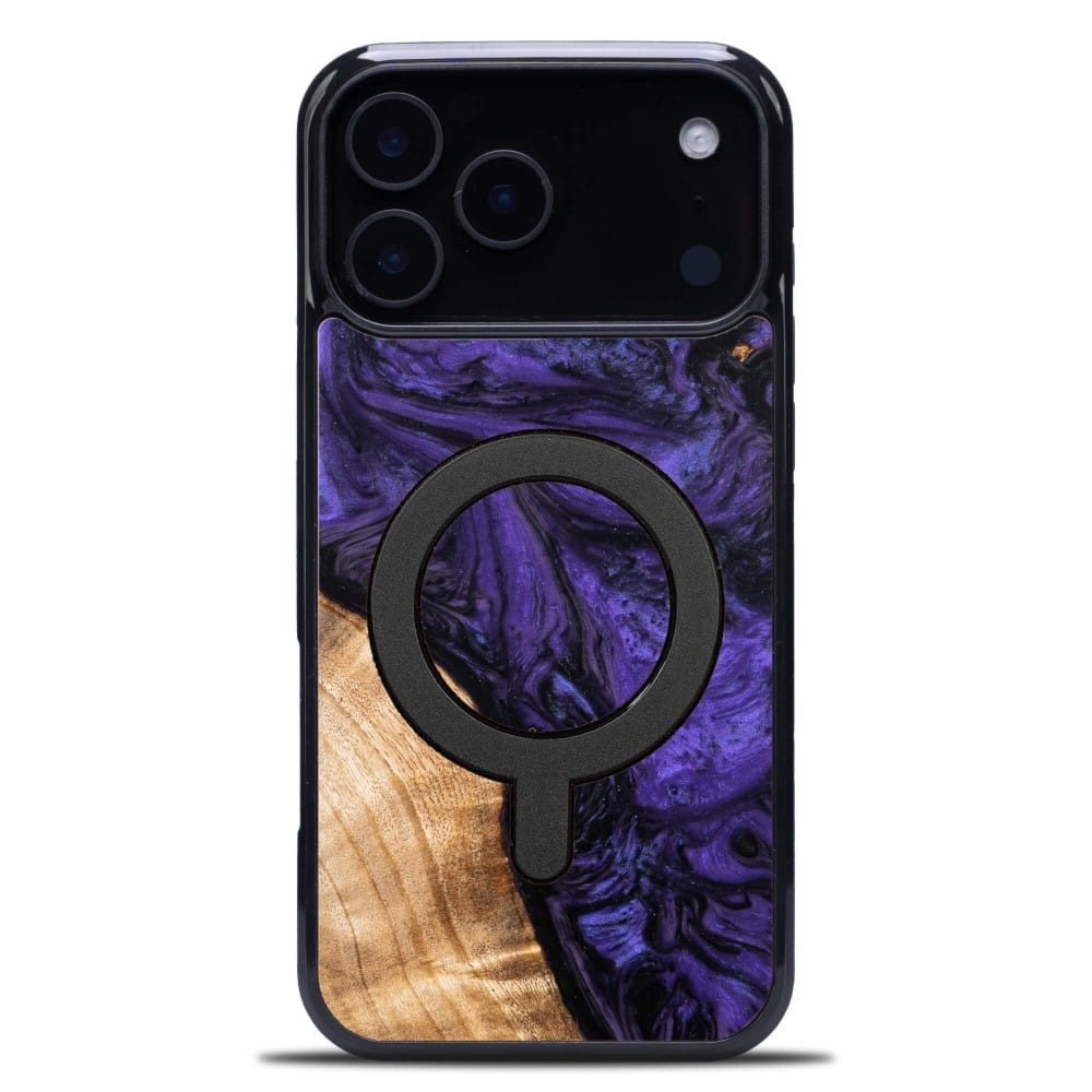 Drewniane etui do iPhone 17 Pro Max, Bewood Unique Violet do MagSafe