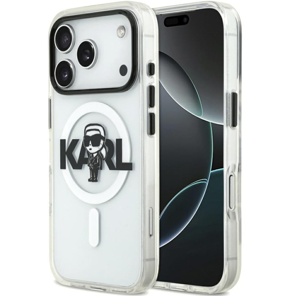 Etui Karl Lagerfeld IML Karl Sketch Logo do MagSafe do iPhone 18 Pro / 17 Pro, przezroczyste
