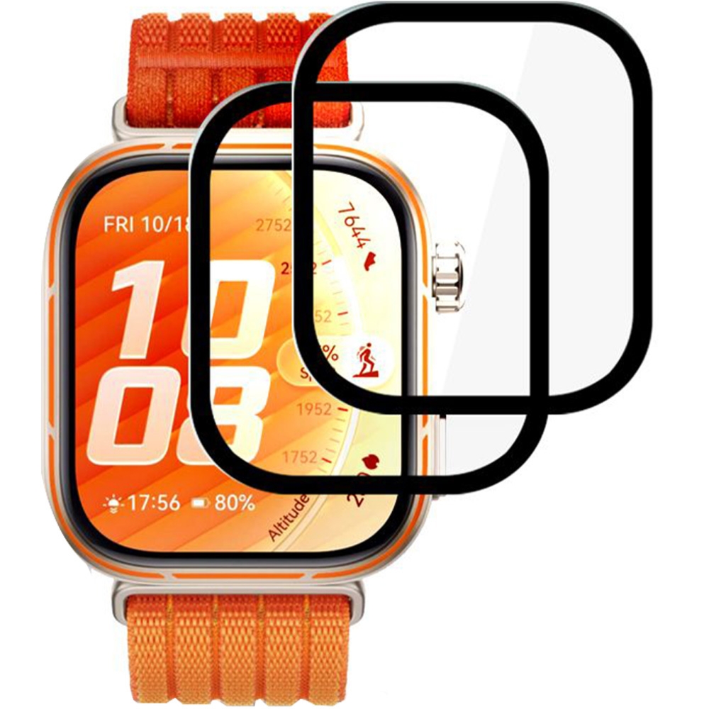 Szkło hybrydowe Tech-Protect Glass Flex+ do Huawei Watch Fit 5 Pro, 2 sztuki, przezroczyste z czarną ramką
