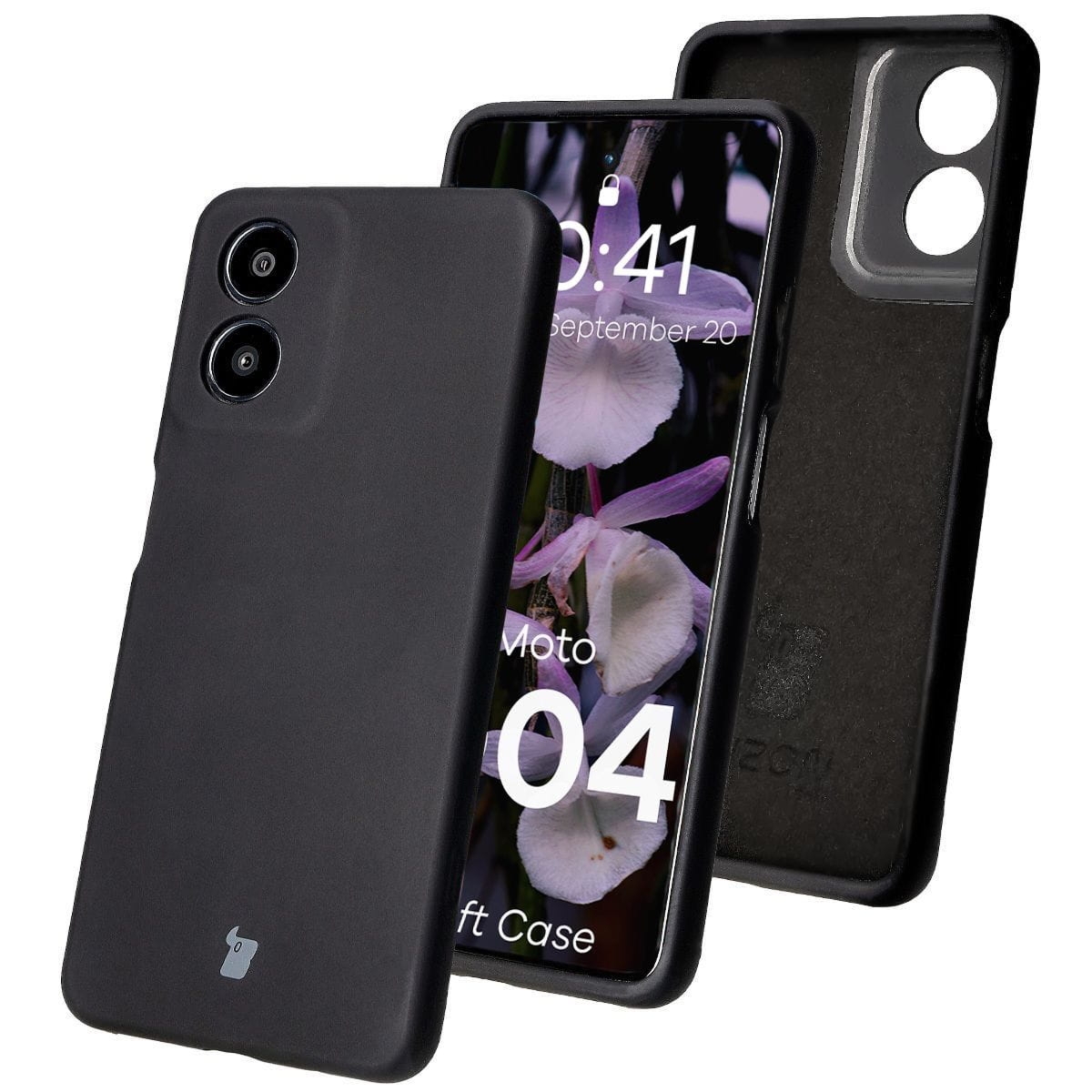 Silikonowe etui Bizon Soft Case do Motorola Moto G04, czarne