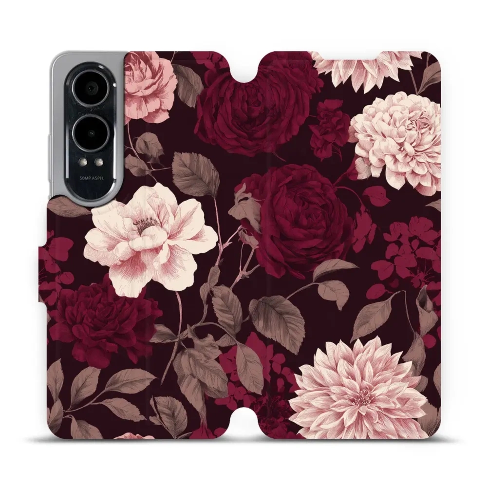 Etui z klapką do OnePlus Nord CE4 Lite 5G, Mobiwear Book, wino i dalie