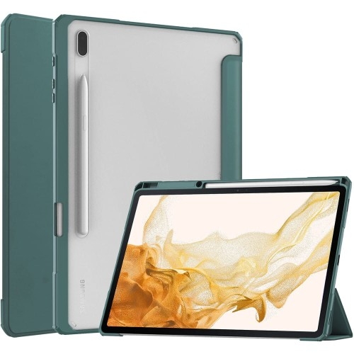 Image of Etui Bizon Case Tab Clear Matt do Galaxy Tab S8 Plus / S7 Plus / S7 FE, ciemnozielone