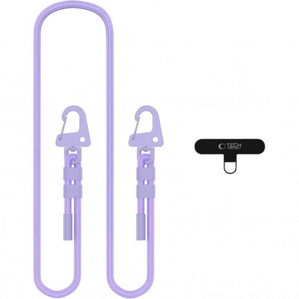 Uniwersalna smycz do telefonu, sznurek Tech-Protect C5SD Rope Crossbody Strap, fioletowa