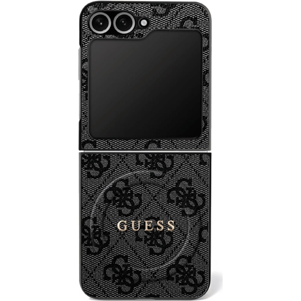 Etui Guess Hardcase 4G Ring Classic Logo do MagSafe do Galaxy Z Flip7, czarne