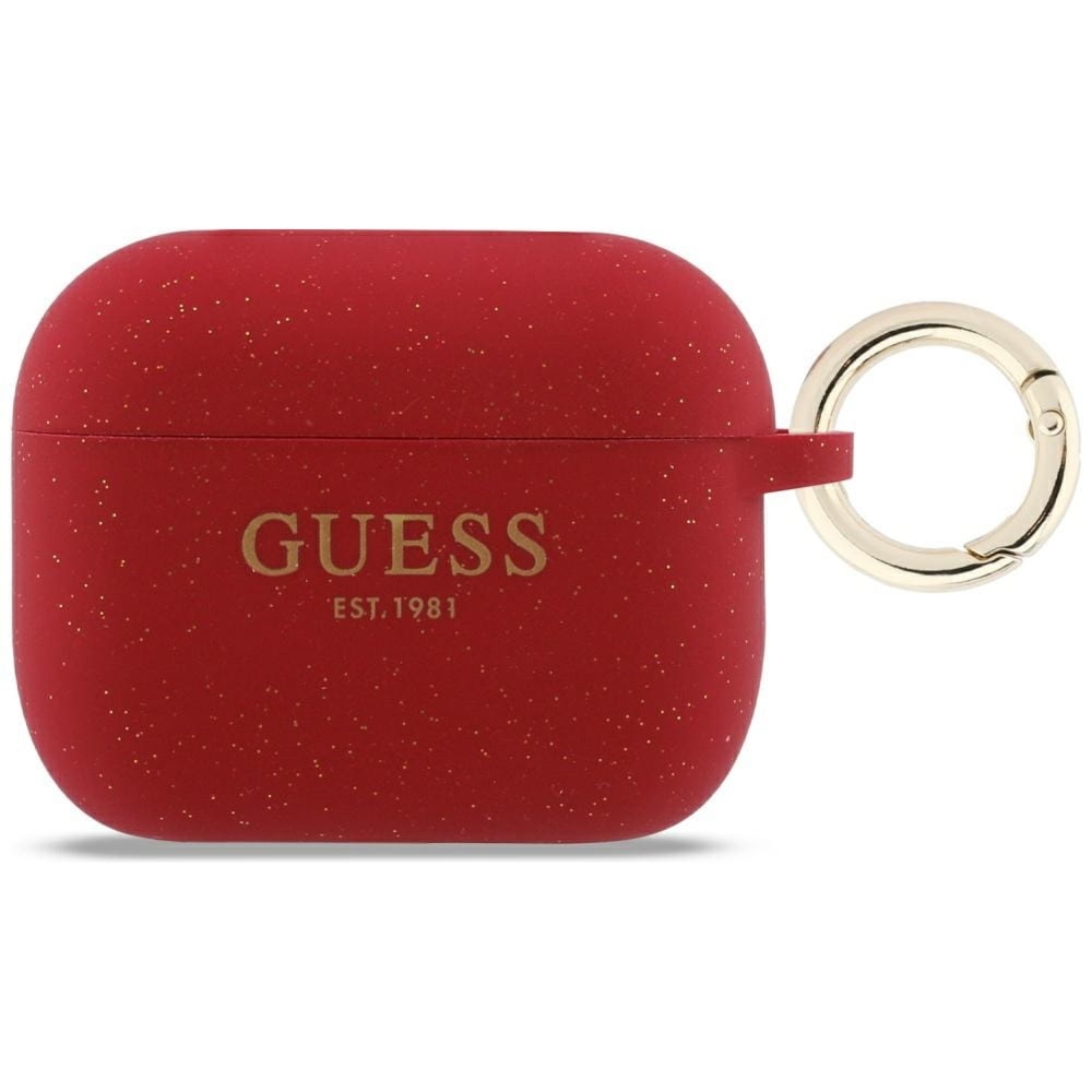 Etui Guess Silicone Glitter Case do AirPods Pro 3, czerwone