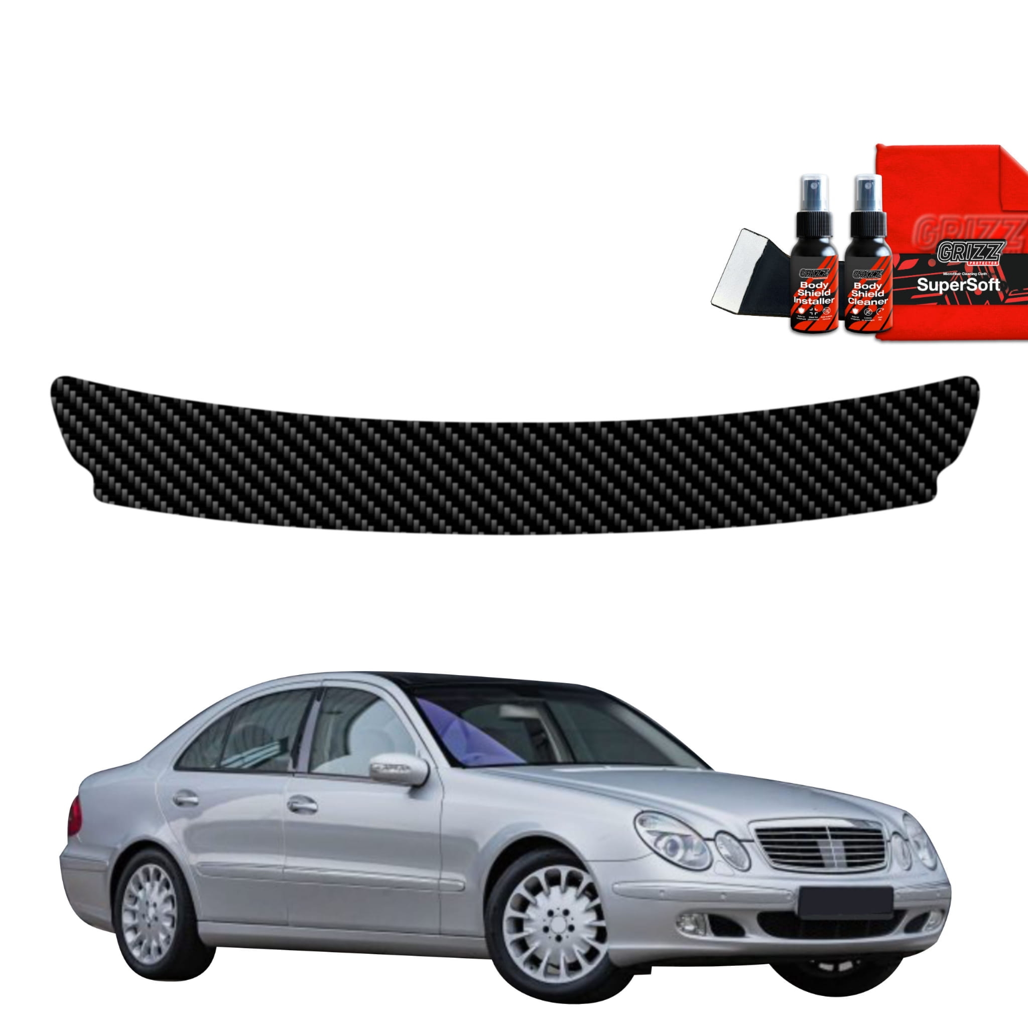 Folia karbonowa Grizz Protector na próg bagażnika do Mercedes Benz E Klasa W211 Sedan (2002-2009)