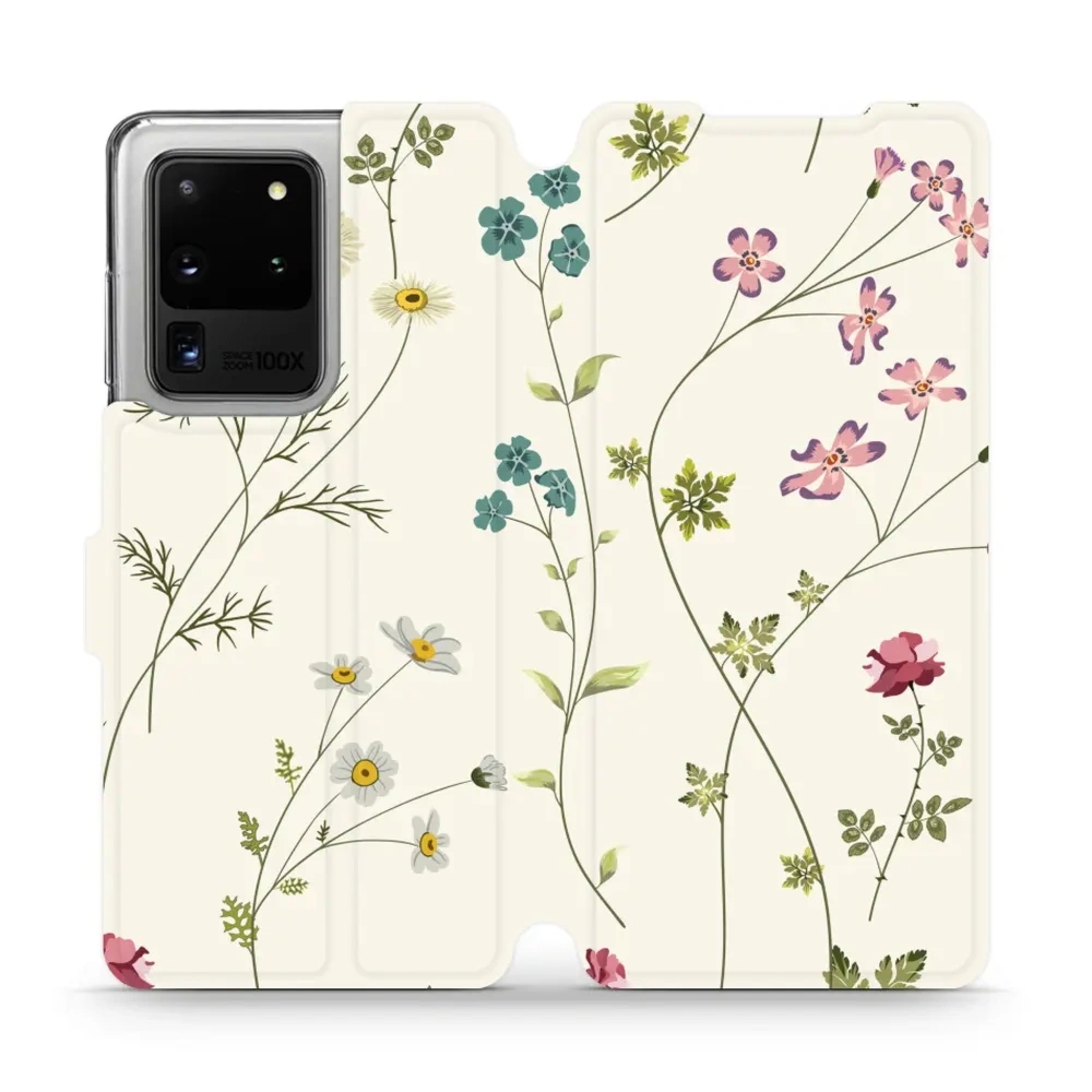 Etui z klapką do Galaxy S20 Ultra, Mobiwear Book, polne kwiaty