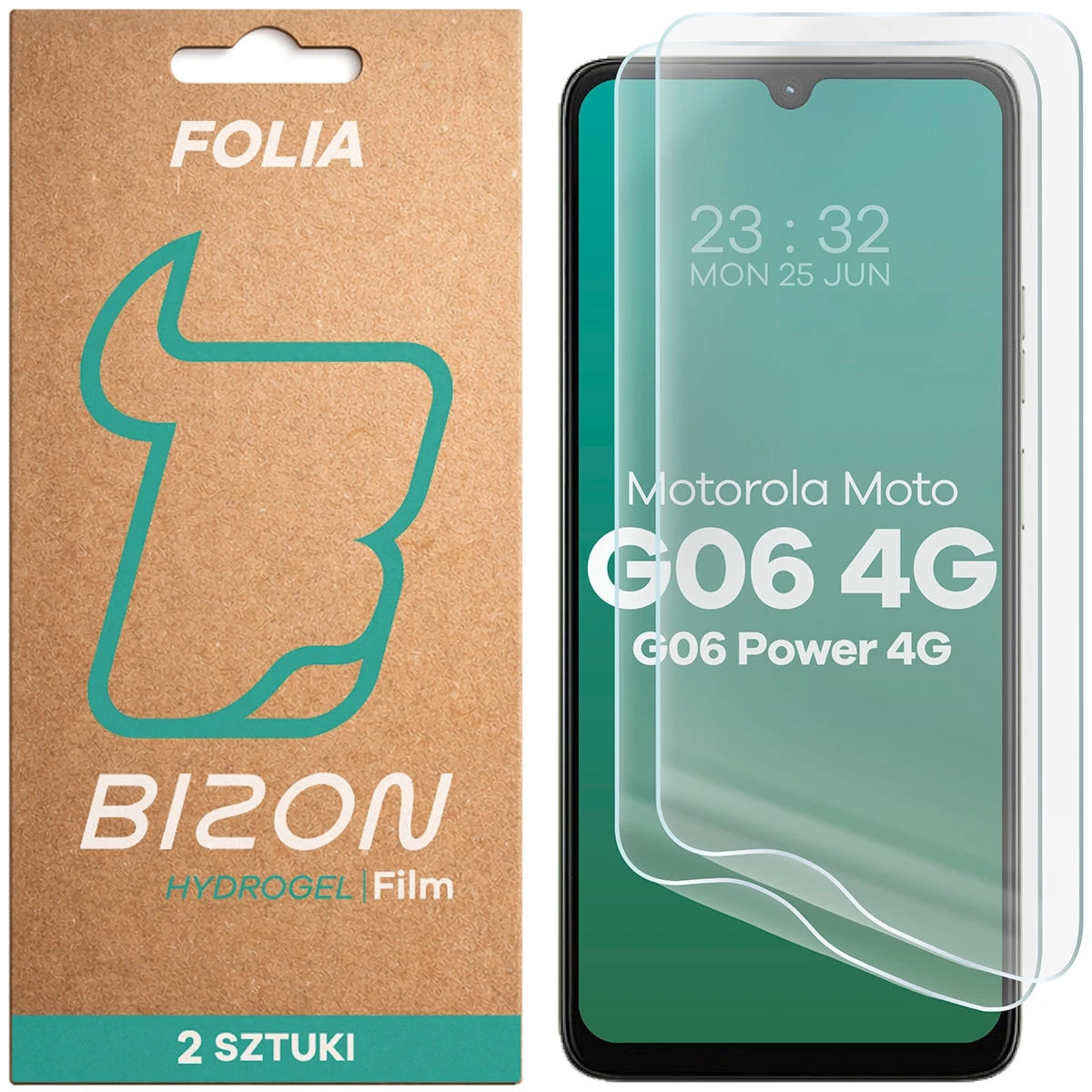 Folia hydrożelowa na ekran Bizon Film Hydrogel Front Duo do Motorola Moto G06 4G / G06 Power 4G, 2 sztuki