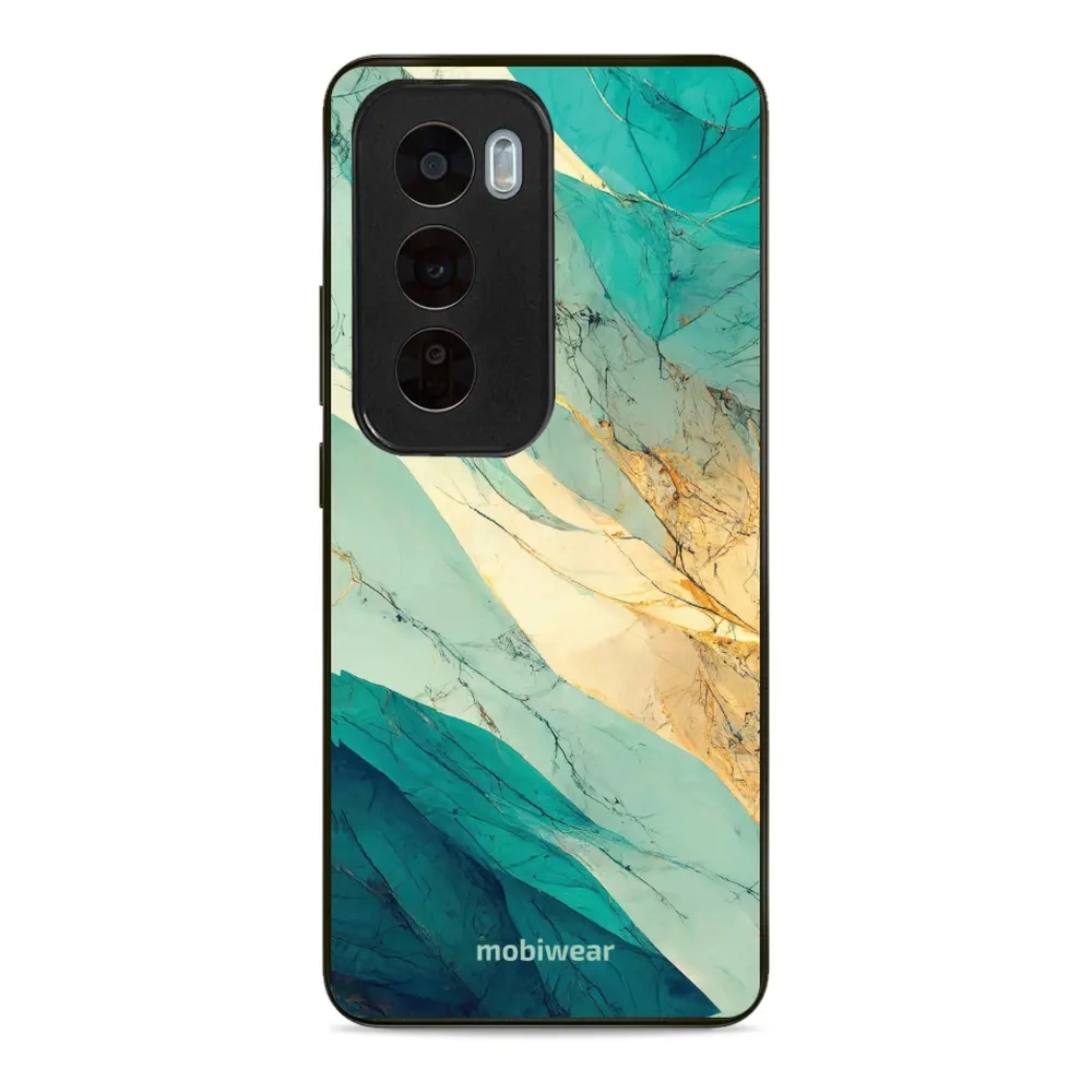Etui ochronne do Oppo Reno 12 Pro, Mobiwear Glossy Case, turkusowy marmur
