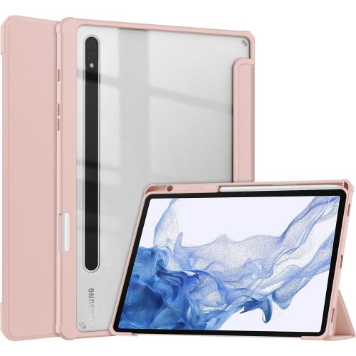 Image of Etui Bizon Case Tab Clear Matt do Galaxy Tab S8 / S7, różowozłote