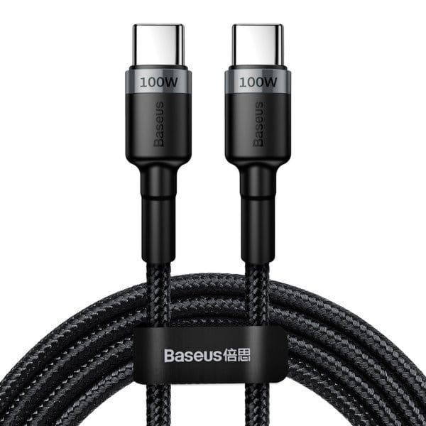 OUTLET: Kabel Baseus Cafule 100W 5A USB-C do USB-C 2m, czarno-szary